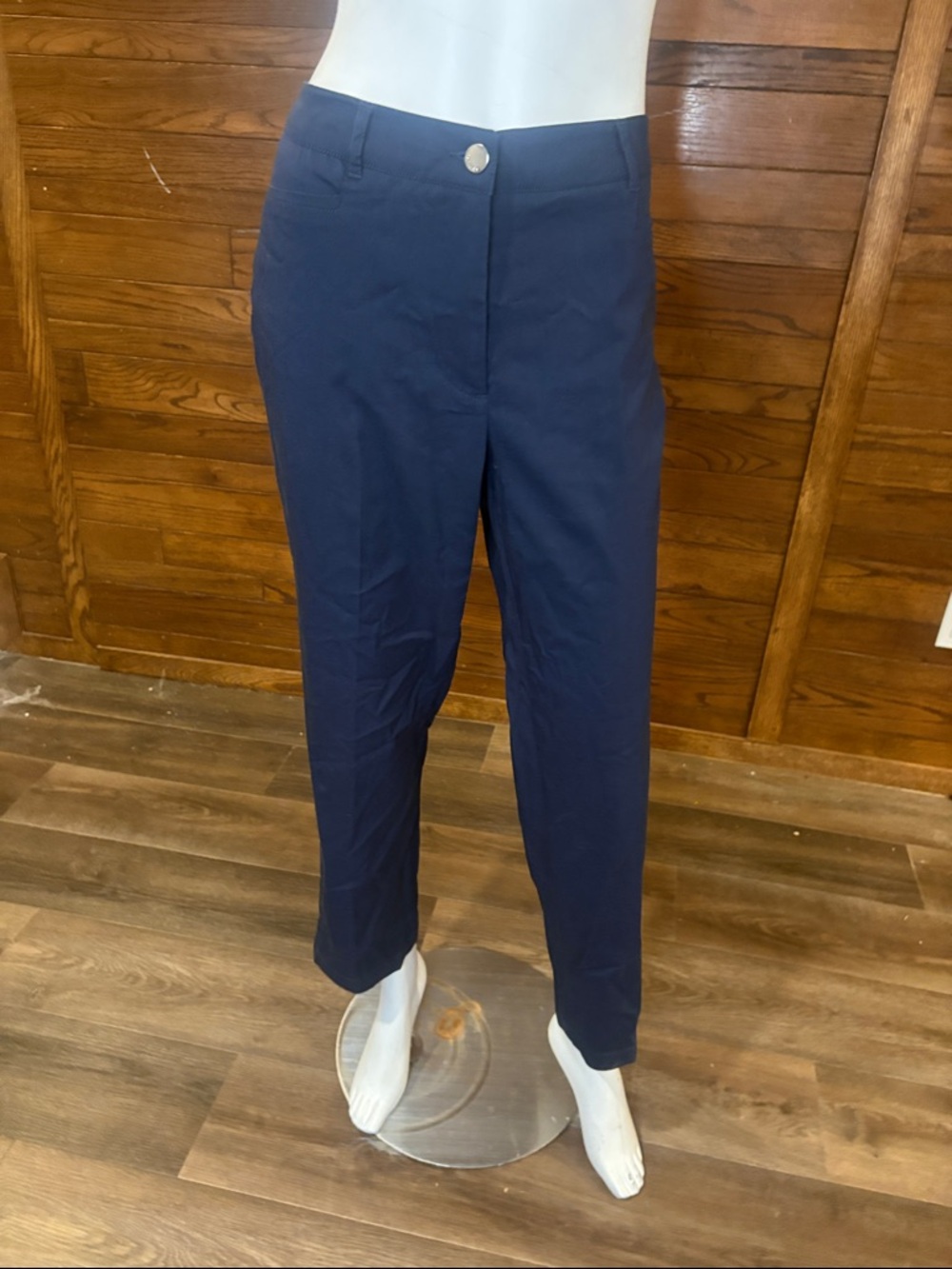 TanJay Women's Dark Navy Straight-Leg Trousers